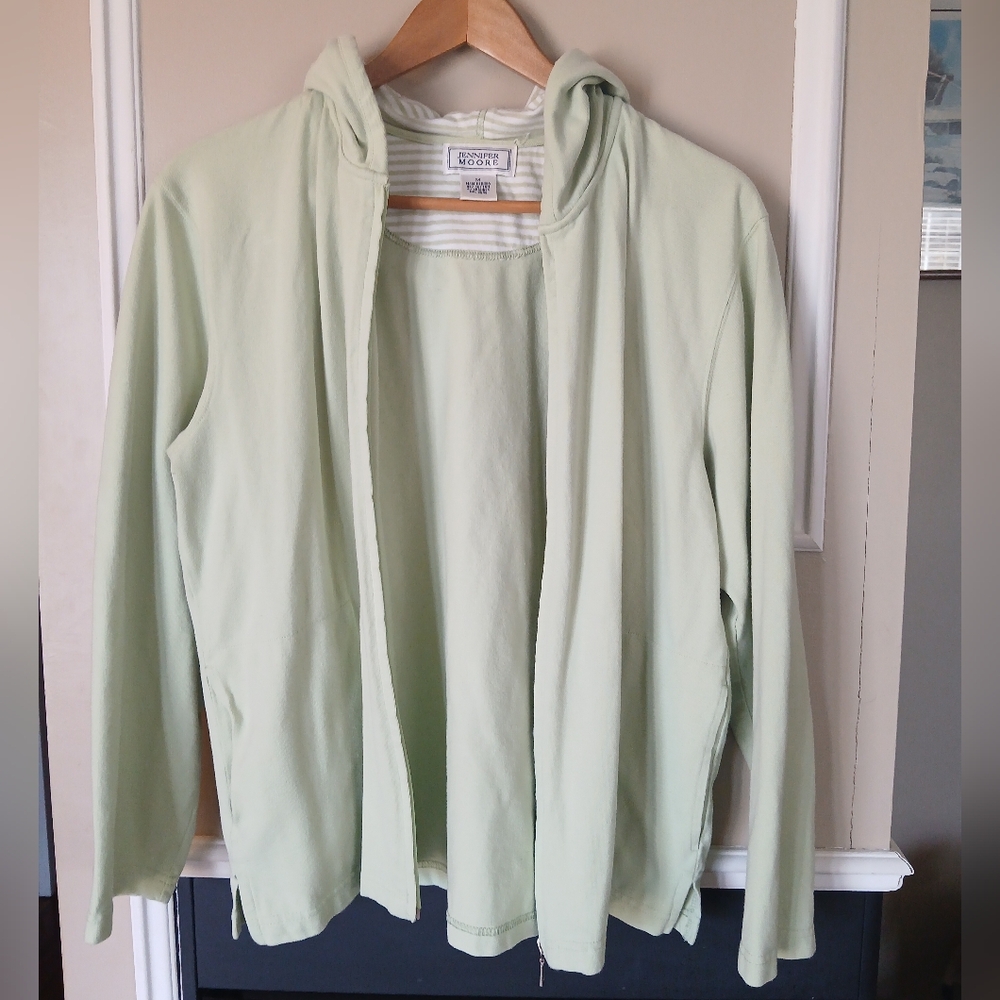Jennifer Moore Full Zip Hoodie Sweatshirt Women's Size Medium